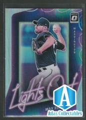 2021 Panini Donruss Optic #LO11 Max Scherzer LIGHTS OUT SILVER HOLO PRIZM